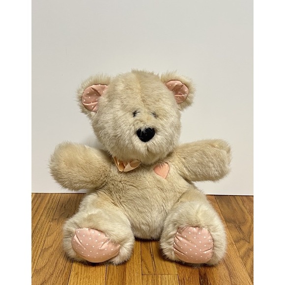 Dakin Other - VTG Dakin Soft Teddy Bear Stuffed Animal Plush Pet Toy Beige Pink 1991